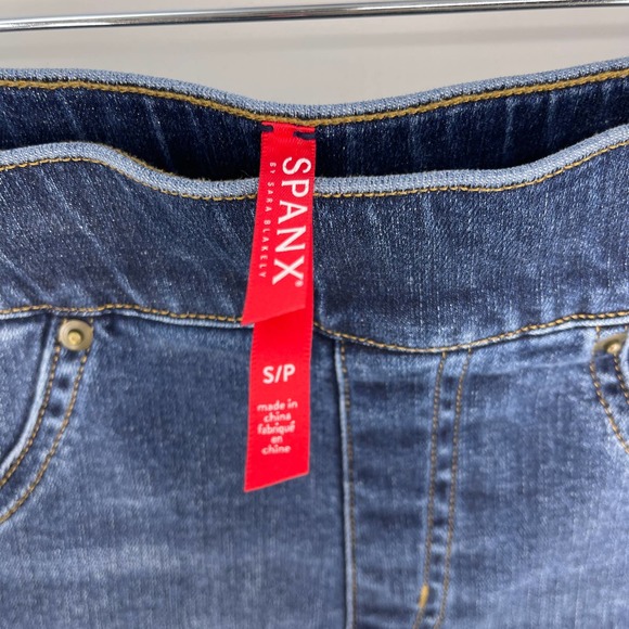 SPANX Distressed Raw Hem Skinny Jeans Jeggings Size Small - Picture 3 of 10